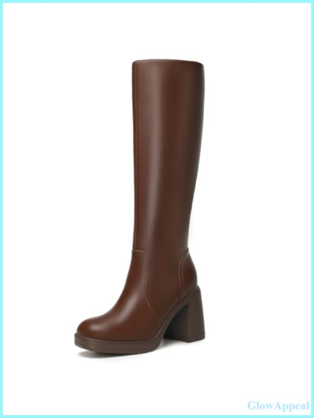 IDIFU IN3 Women's Knee High Platform Boots Square Toe Stretch Fit